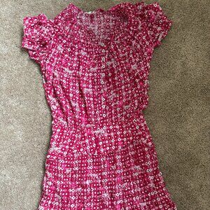 Poupette St barth pink mini floral dress